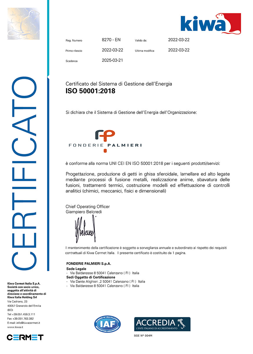 Certificazione Energetica ISO 50001:2018